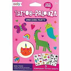 Tattoo-Palooza Mini Temporary Tattoos, Unicorn Party