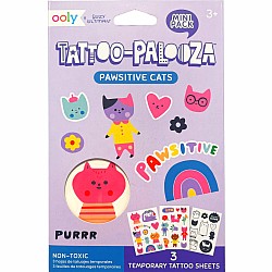 Tattoo-Palooza Mini Temporary Tattoos, Pawsitive Cats