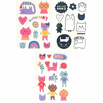 Tattoo-Palooza Mini Temporary Tattoos, Pawsitive Cats