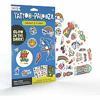 Tattoo-Palooza Glow in the Dark Temporary Tattoos - Bright & Funny - 3 Sheets