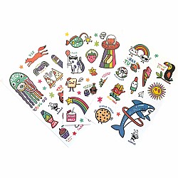 Tattoo-Palooza Glow in the Dark Temporary Tattoos - Bright & Funny - 3 Sheets