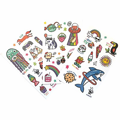 Tattoo-Palooza Glow in the Dark Temporary Tattoos - Bright & Funny - 3 Sheets