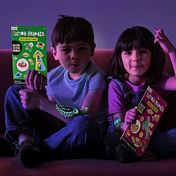 Tattoo-Palooza Glow in the Dark Temporary Tattoos - Bright & Funny - 3 Sheets