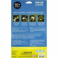 Tattoo-Palooza Glow in the Dark Temporary Tattoos - Bright & Funny - 3 Sheets