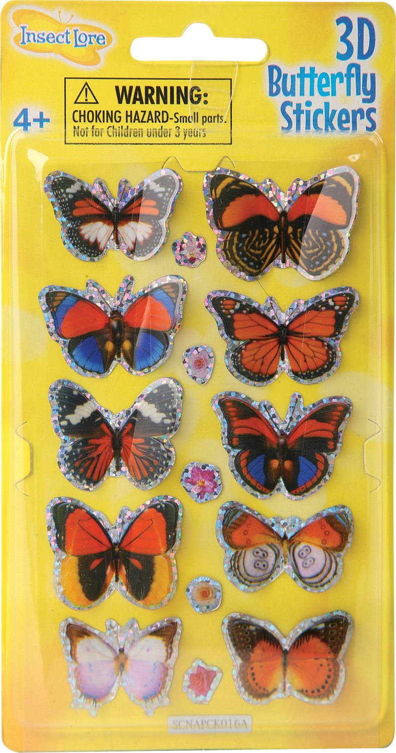 Insect Lore 3D Butterfly Stickers 8 Stickers Per Pack Set Of 6