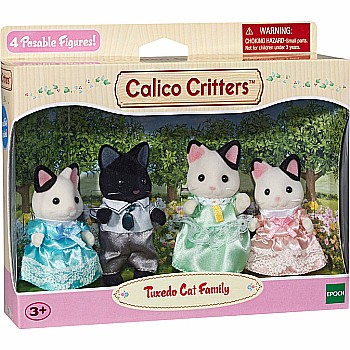 Calico Critter Tuxedo Cat Family