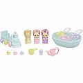 Calico Critters Triplets Baby Bathtime Set