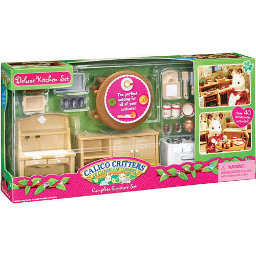  Calico Critters Deluxe Kitchen Set - Includes Over 40  Accessories - Perfect Kitchen for Your Child's Calico Critter Friends -  Adorable and Intricately Detailed - Characters and Homes Sold Separately :  Toys & Games