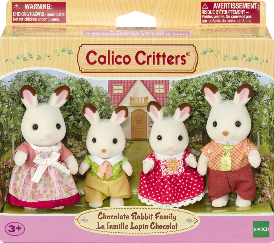 Calico Critters Chocolate Rabbit Family