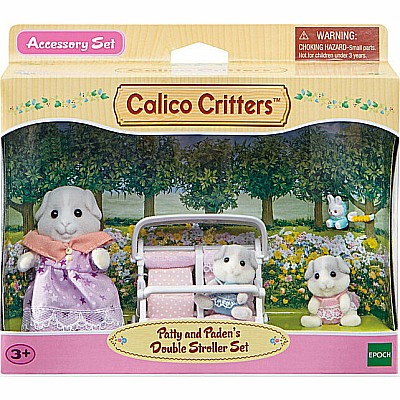 Calico Critters - Patty and Paden's Double Stroller Set