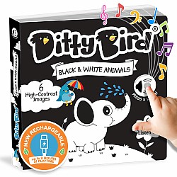 Ditty Bird | Interactive Sensory White and Black Sound book for babies 6 - 18 months | Infant books for Tummy time