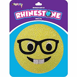 Nerd Emoji Large Rhinestone Decal