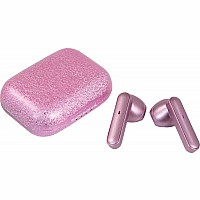 Pink Gliitter Compact Earbuds