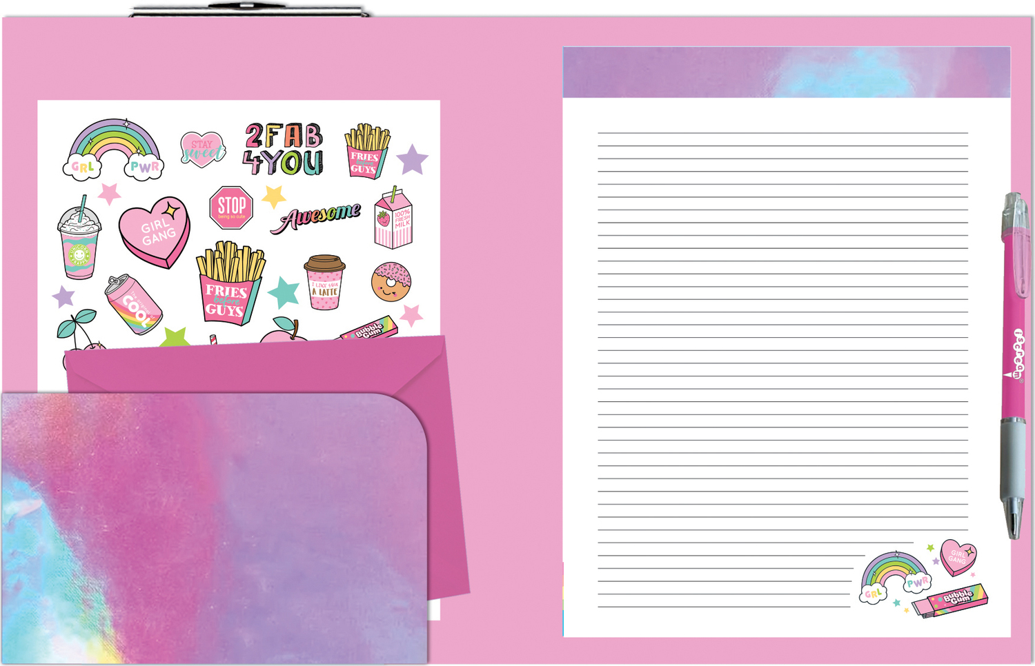 Pink Holographic Clipboard Set