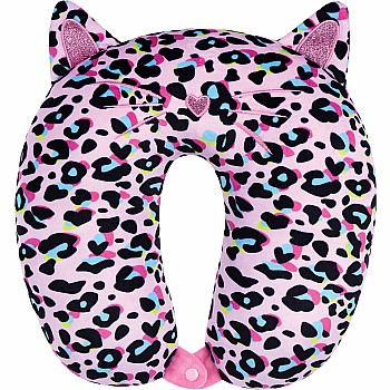 Pink Leopard Neck Pillow