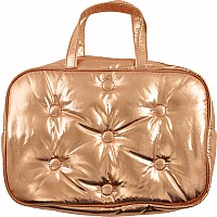 Copper Mettallic Tufted Large Cosmetic Bag