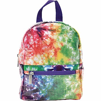 Rainbow Sequin Tie Dye Mini Backpack
