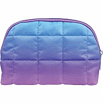 Purple Ombre Quilted Oval Cosmetic Bag
