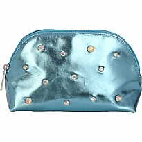 Blue Candy Gem Oval Cosmetic Bag