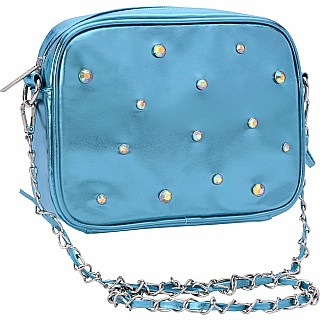 Blue Candy Gem Crossbody Bag