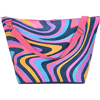 Color Swirl Denim Weekender