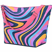 Color Swirl Denim Weekender