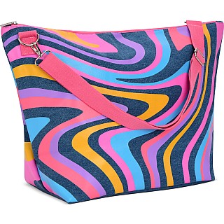 Color Swirl Denim Weekender