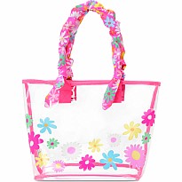 Puffy Flowers Clear Tote 2-Piece Set Large