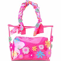 Puffy Flowers Clear Tote 2-Piece Set Large