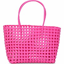 Large Pink Weave Tote