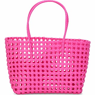 Large Pink Weave Tote