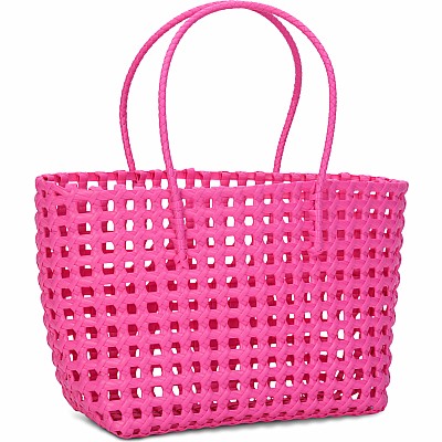 Large Pink Weave Tote