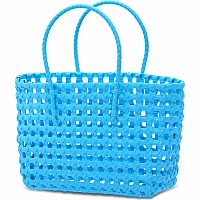 Small Blue Woven Tote