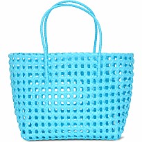 Large Blue Woven Tote