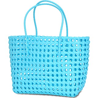 Large Blue Woven Tote