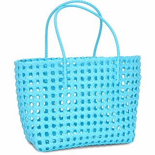 Large Blue Woven Tote