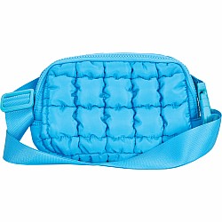 Bright Blue Quilted Belt Bag