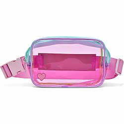 Color Block Clear Belt Bag