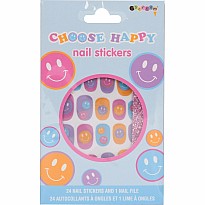Happy Tie Dye Nail Stickers and Nail File Set