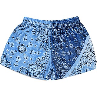 Bandana Denim Plush Shorts (Small)