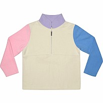 Color Block Half Zip Fleece Pullover