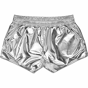 Silver Metallic Shorts (Medium)