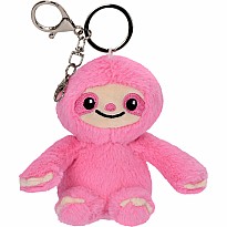 Pink Sloth Bag Buddy Clip Plush