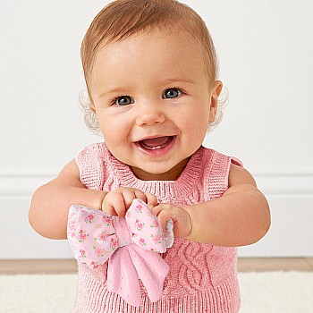 Sweetie Crinkle Silicone Sensory Teether, Bow