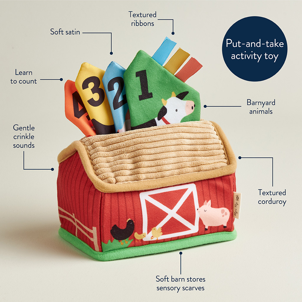Itzy Sensory Scarves™ "Tissue” Box for Put-and-Take Play (Farm Friends)