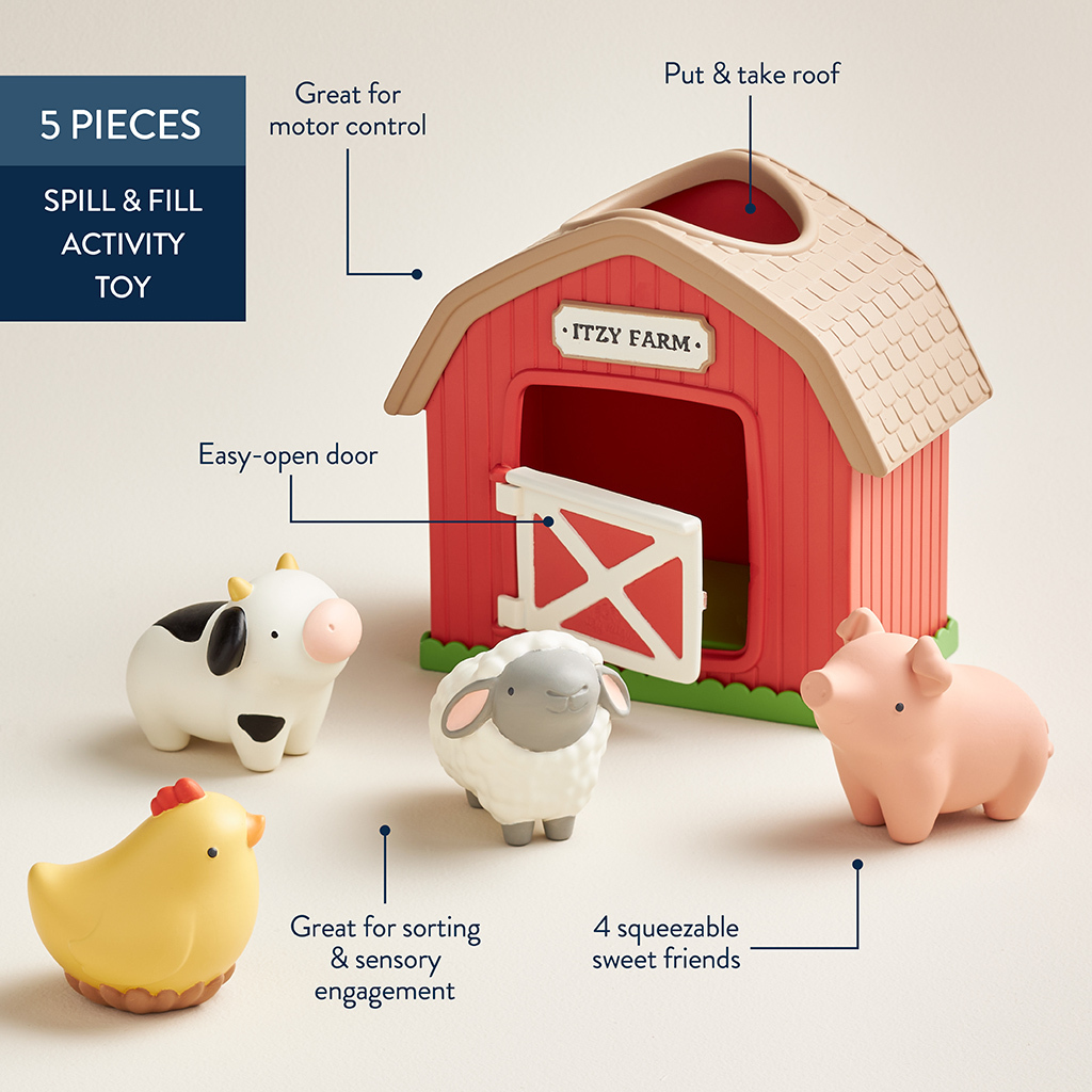 Itzy Play Barn™ - Spill and Fill Activity Toy (Farm Friends)