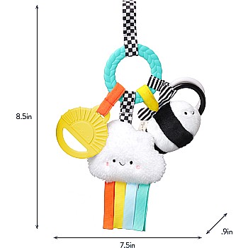 Bitzy Busy Ring  Teething Activity Toy, Brights