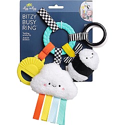 Bitzy Busy Ring  Teething Activity Toy, Brights