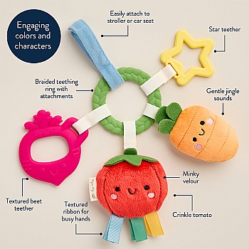 Bitzy Busy Ring Teething Activity Toy, Veggie