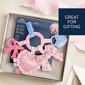 Bitzy Busy Ring Teething Activity Toy, Coquette